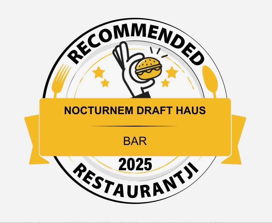 Restaurantji 2025 badge recommending Nocturnem Draft Haus.